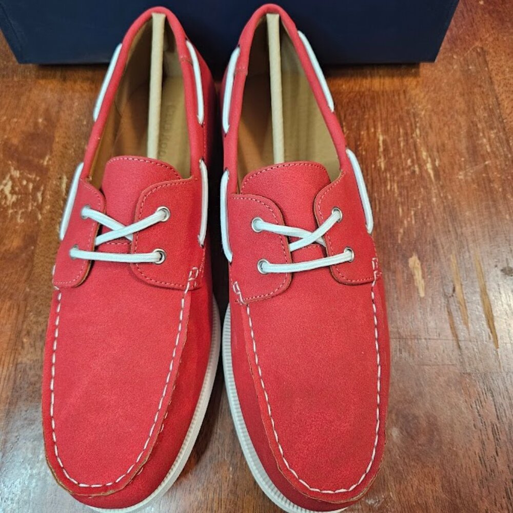 CLUB ROOM MENS BOAT SHOES DEEP RED